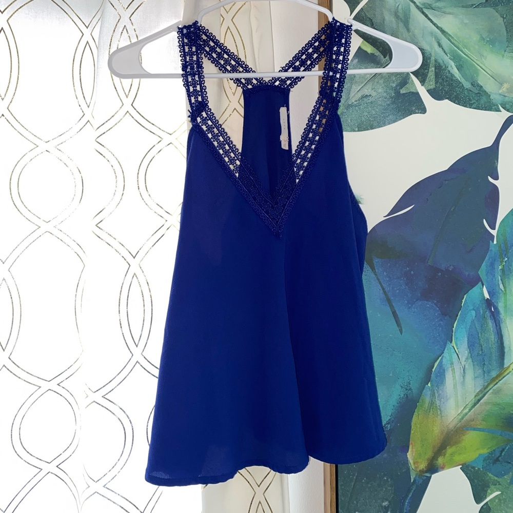 Cobalt Blue Racerback Detailed Tank